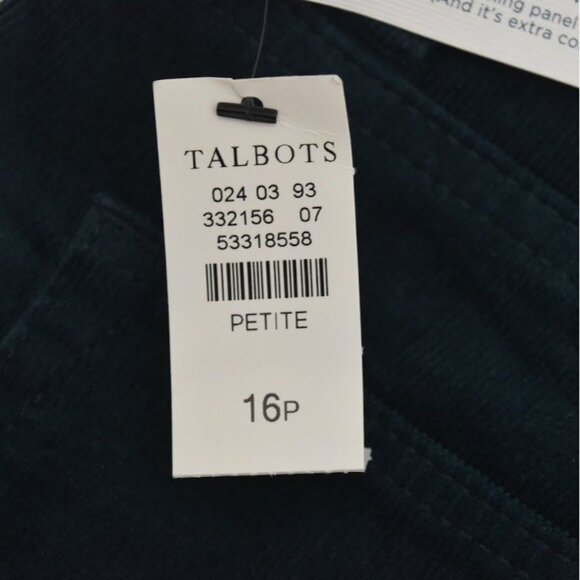 Talbots Corduroy Jeans Womens 16P Flawless High Waist Straight Leg Slimming Blue - Picture 5 of 10